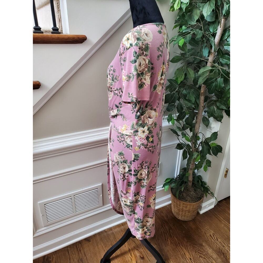 Sweet Claire Women's‎ Pink Polyester Round Neck Half Sleeve Knee Length Dress L - Picture 6 of 10